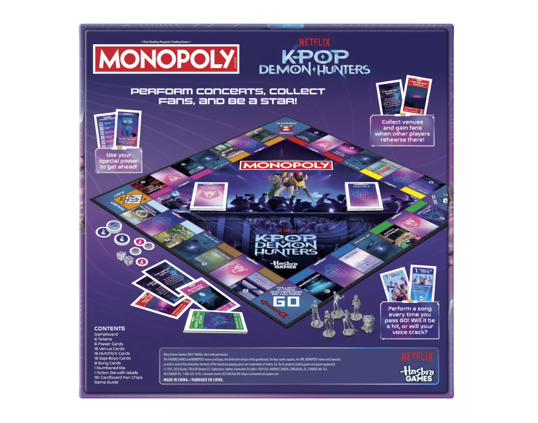 Družabna igra Monopoly K-Pop Demon Hunters – angleška izdaja