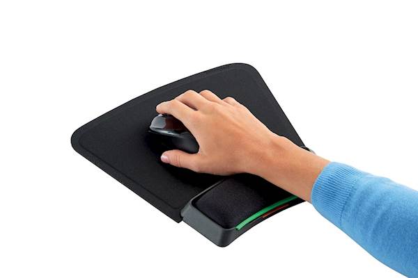 Podloga za miško z naslonom Kensington SmartFit, črna