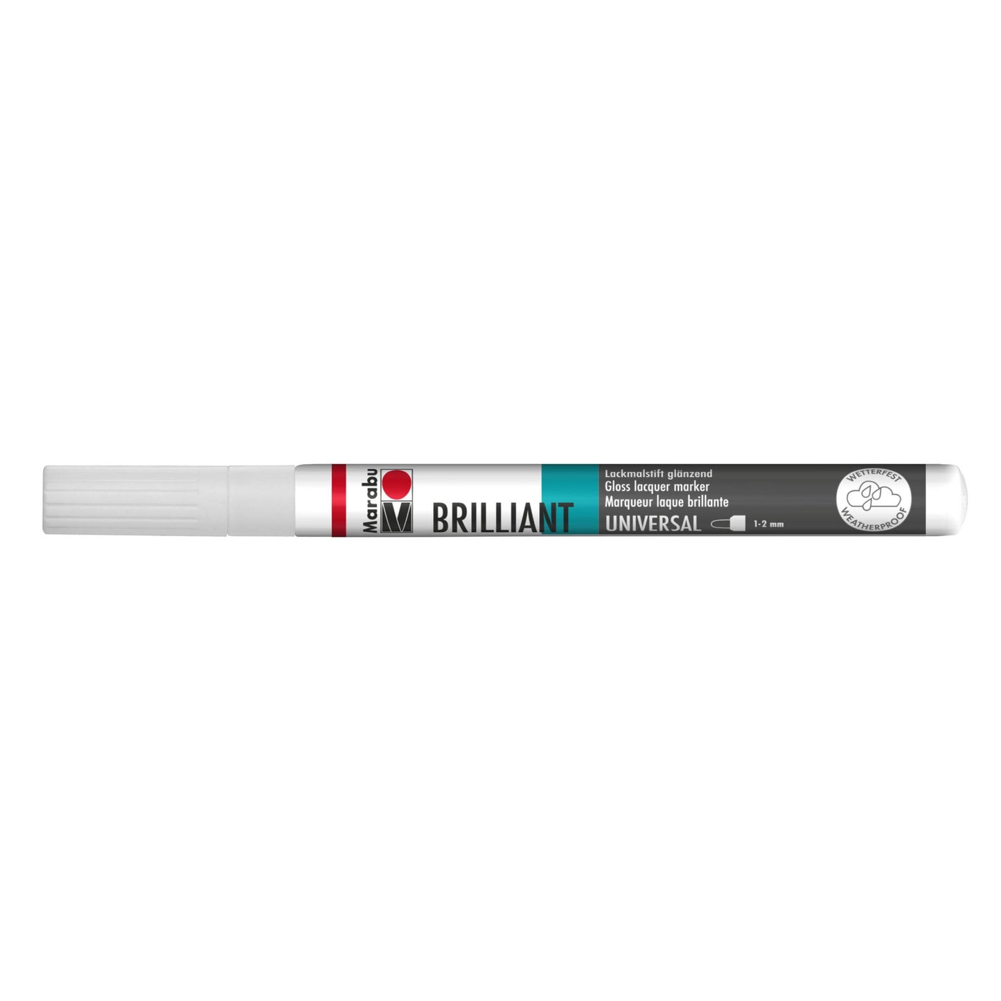 Marker Marabu Brilliant painter, bela 070, 1-2 mm
