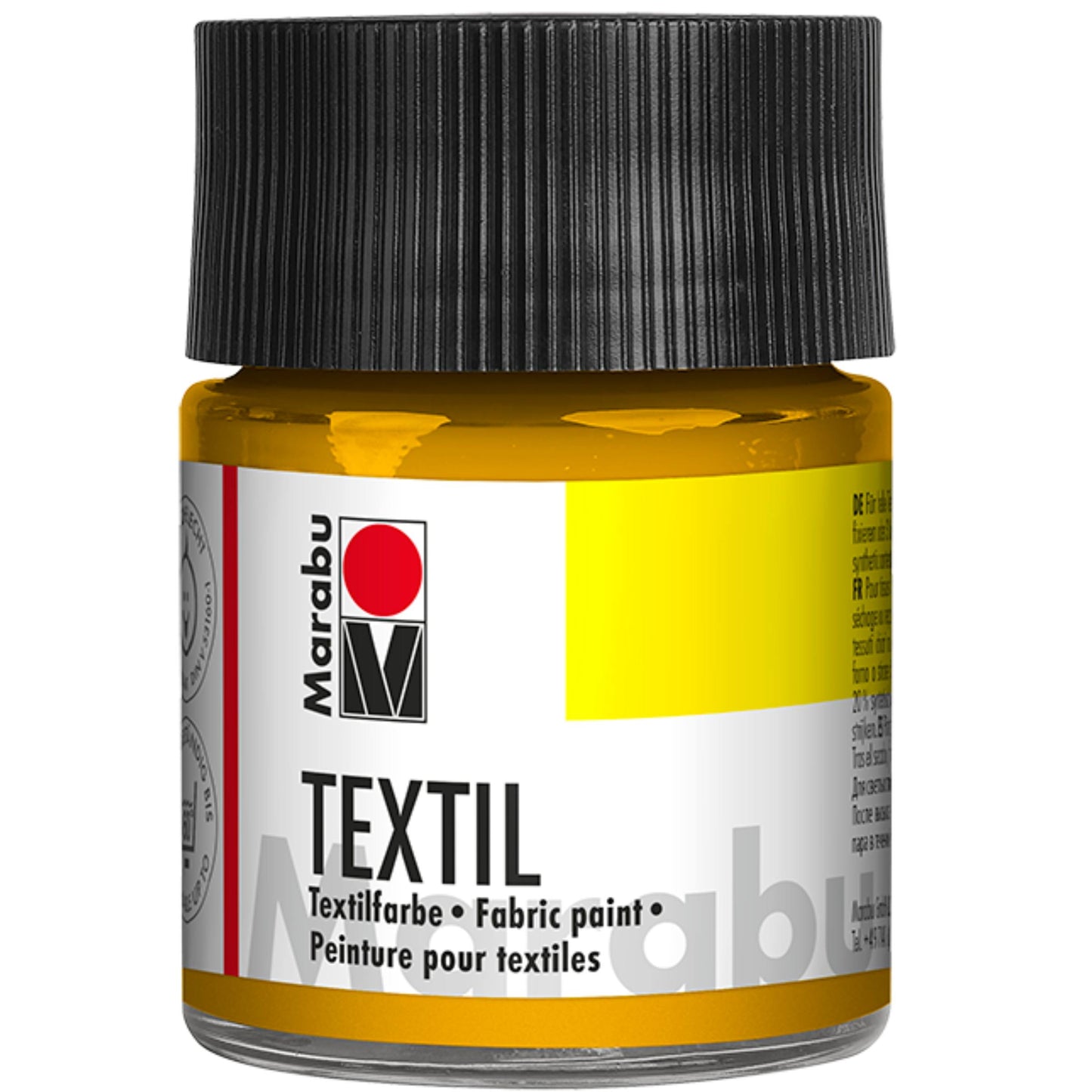 Barva za tekstil Marabu, srednje rumena 021, 50 ml