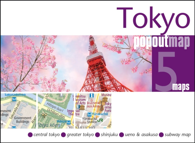 PopOut Map Tokyo – Pocket-Sized Pop-Up Street Map Shinjuku | Ueno | Asakusa | Tokyo Metro Map | Compact Travel Map