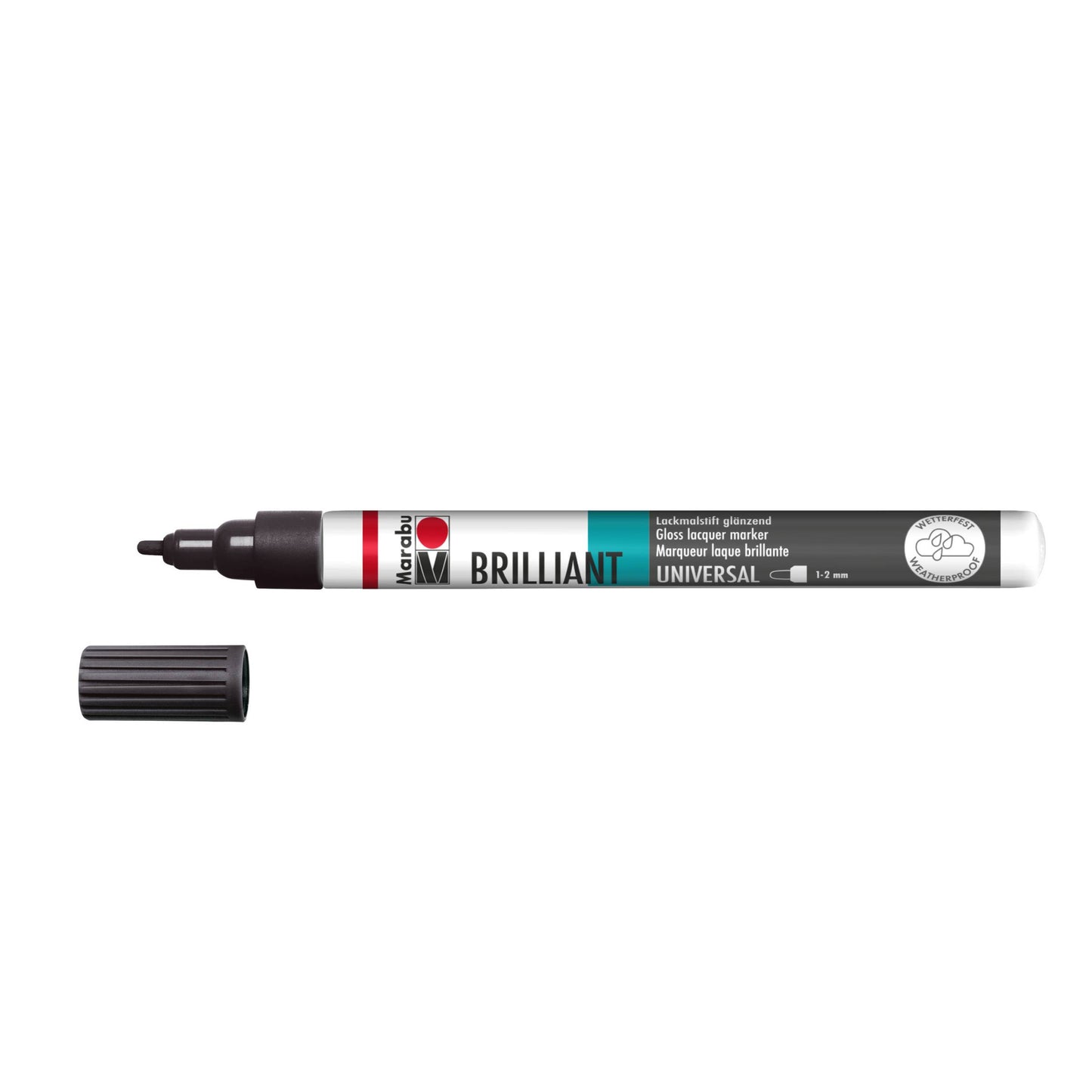 Marker Marabu Brilliant painter, črna 073, 1-2 mm