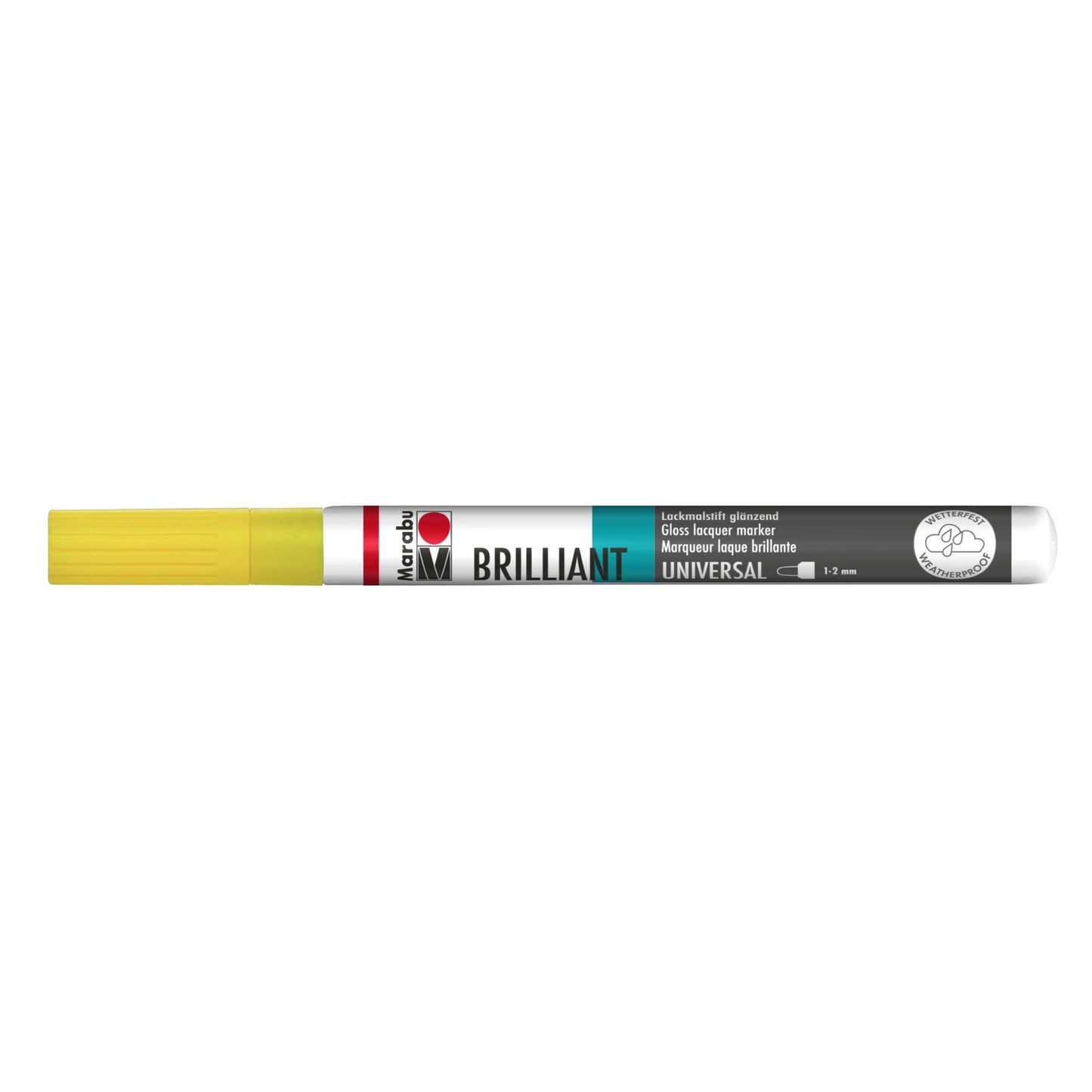 Marker Marabu Brilliant painter, sončno rumena 220, 1-2 mm
