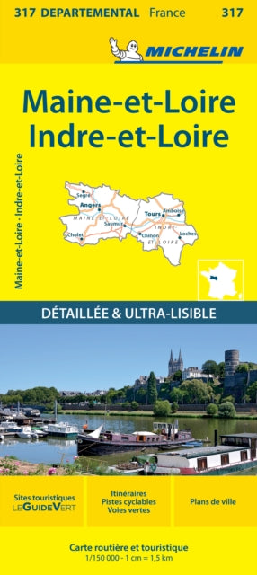 Indre-et-Loire Maine-et-Loire - Michelin Local Map 317