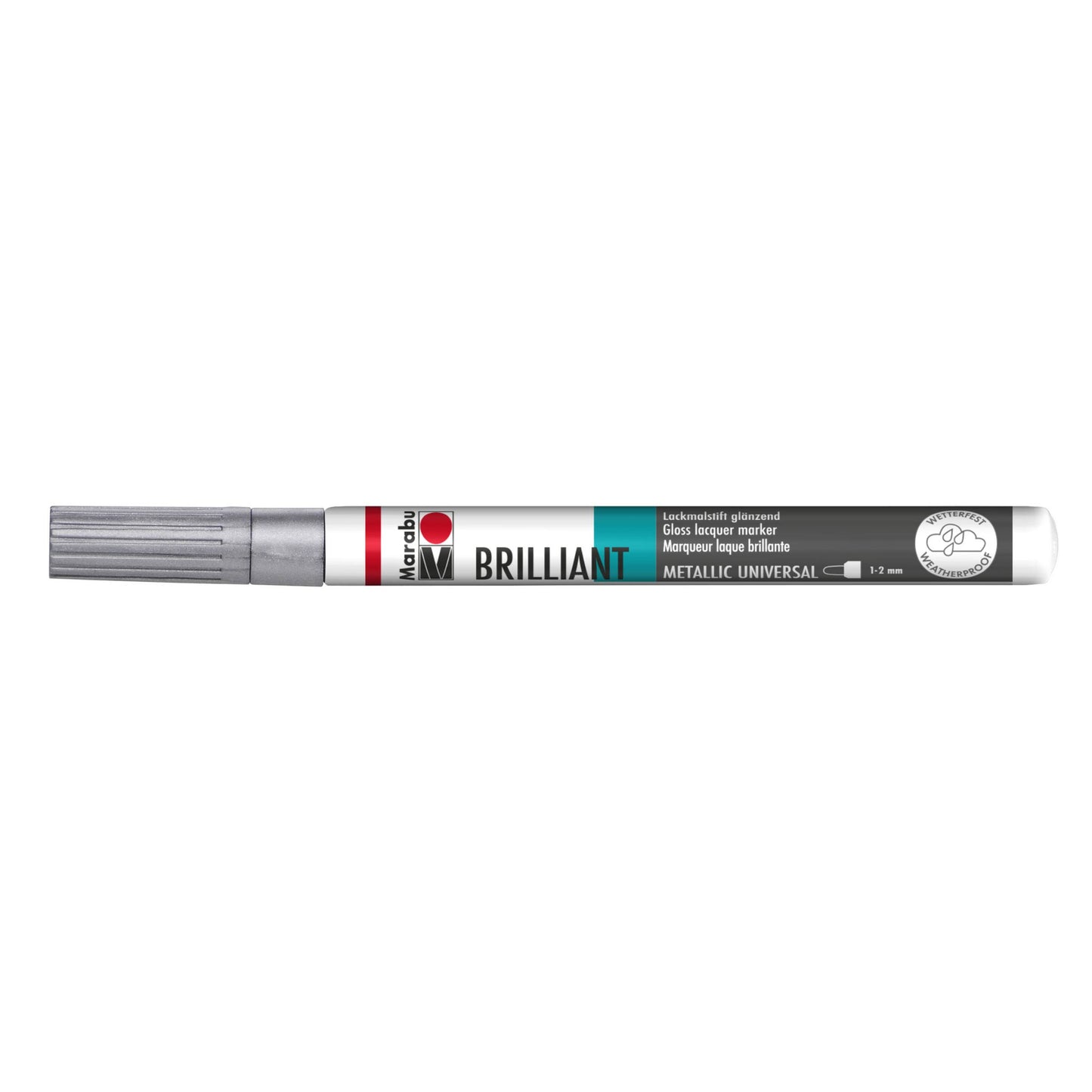 Marker Marabu Brilliant painter, srebrna 082, 1-2 mm