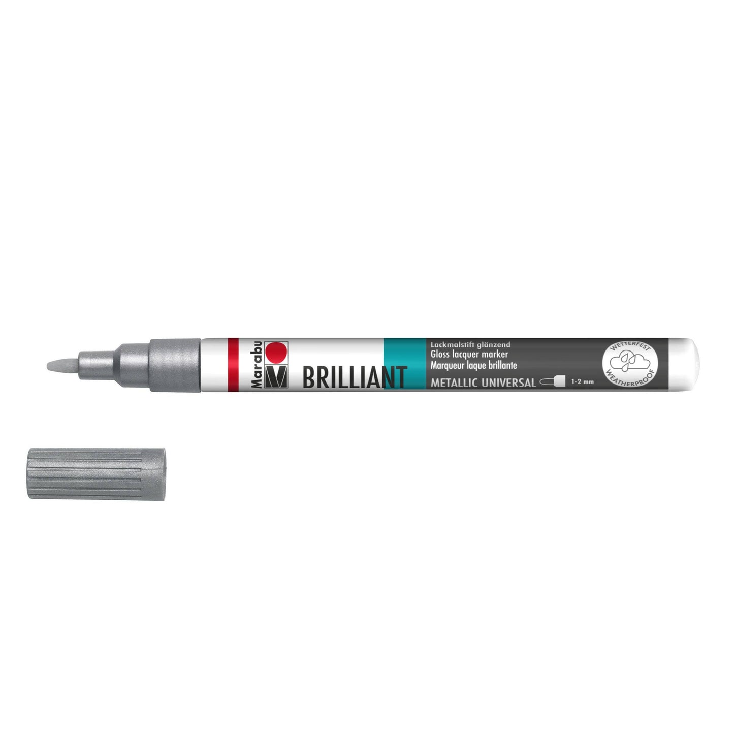 Marker Marabu Brilliant painter, srebrna 082, 1-2 mm