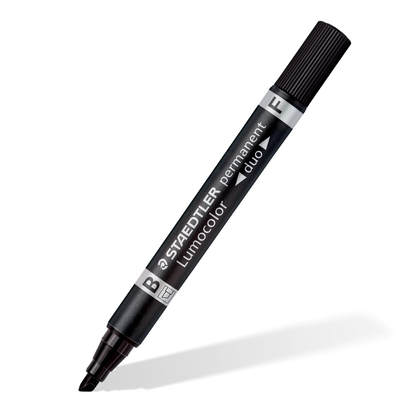 Marker Staedtler 348b-9 Lumocolor Duo, odrezana konica, črn