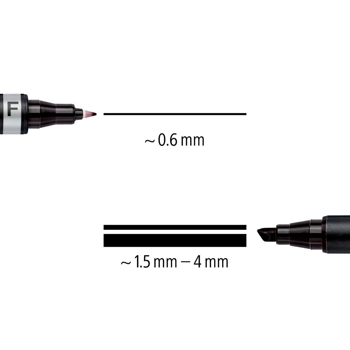 Marker Staedtler 348b-9 Lumocolor Duo, odrezana konica, črn