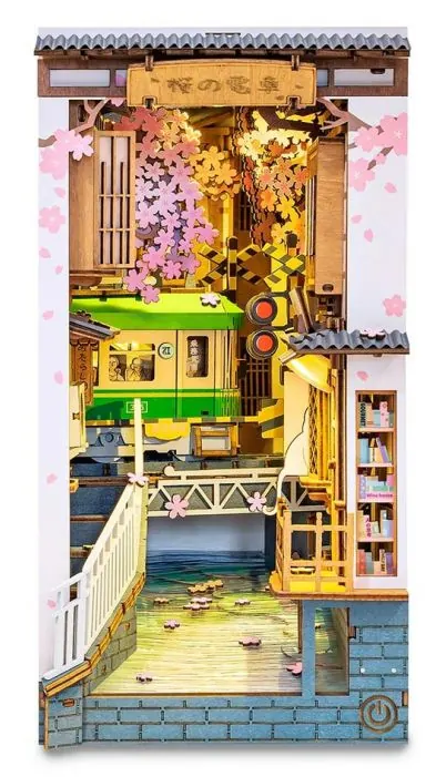 3D sestavljanka in držalo za knjige Book Nook, Sakura Densya