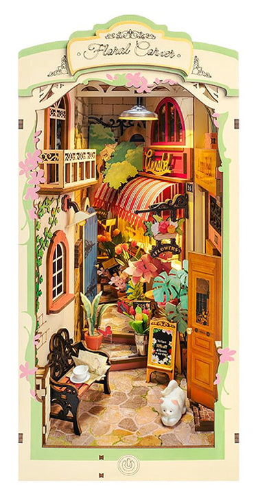 3D sestavljanka in držalo za knjige Book Nook, Floral Corner