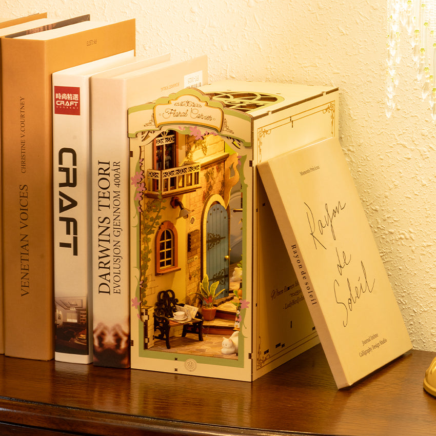 3D sestavljanka in držalo za knjige Book Nook, Floral Corner