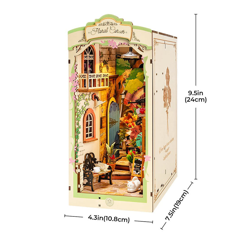 3D sestavljanka in držalo za knjige Book Nook, Floral Corner
