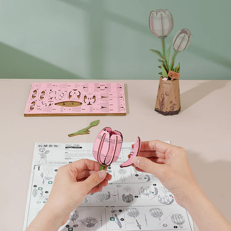 3D sestavljanka Pink Tulip