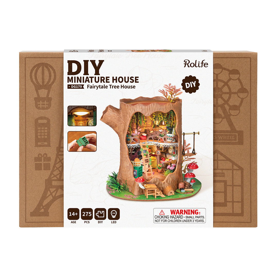 3D sestavljanka in držalo za knjige Book Nook, Fairytale Tree House
