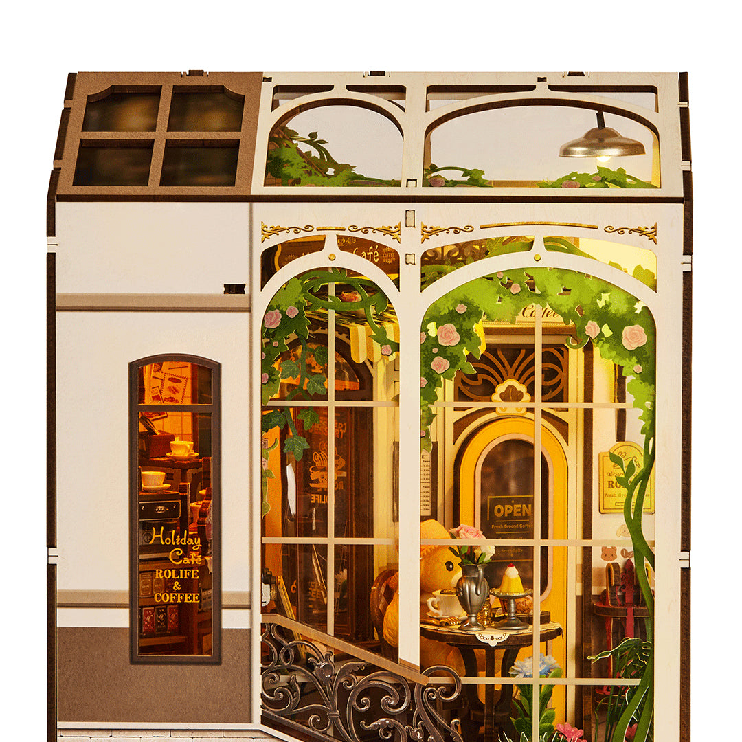 3D sestavljanka in držalo za knjige Book Nook, Holiday Cafe