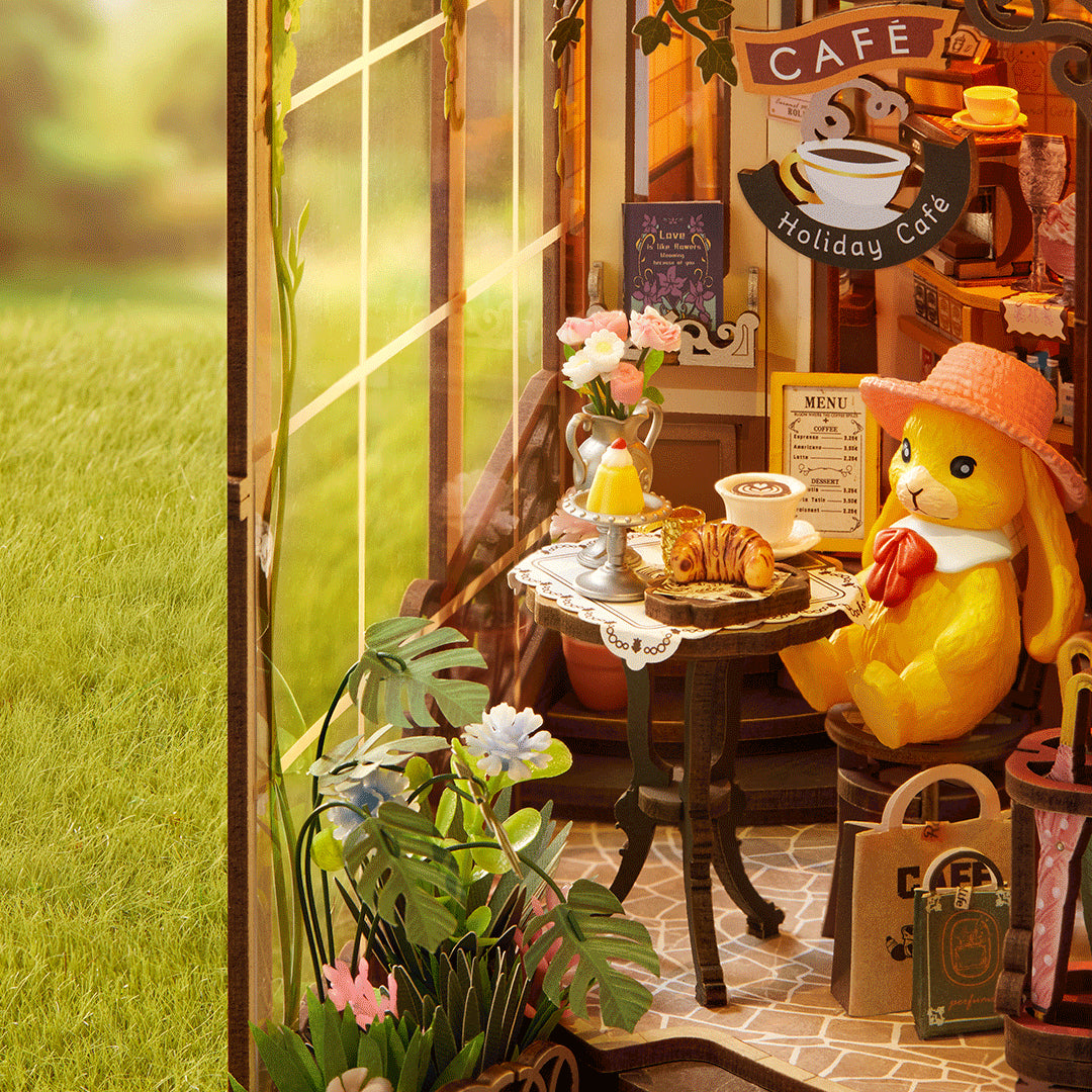 3D sestavljanka in držalo za knjige Book Nook, Holiday Cafe