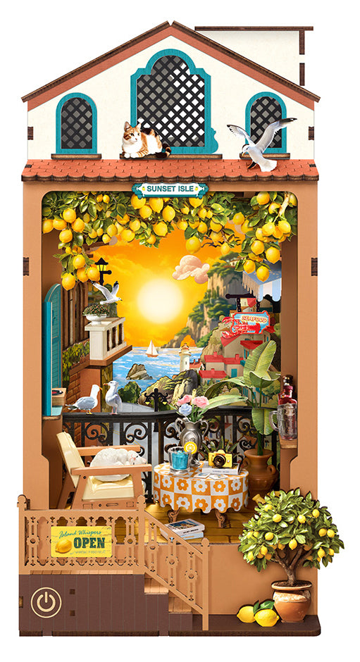 3D sestavljanka in držalo za knjige Book Nook, Sunset Isle