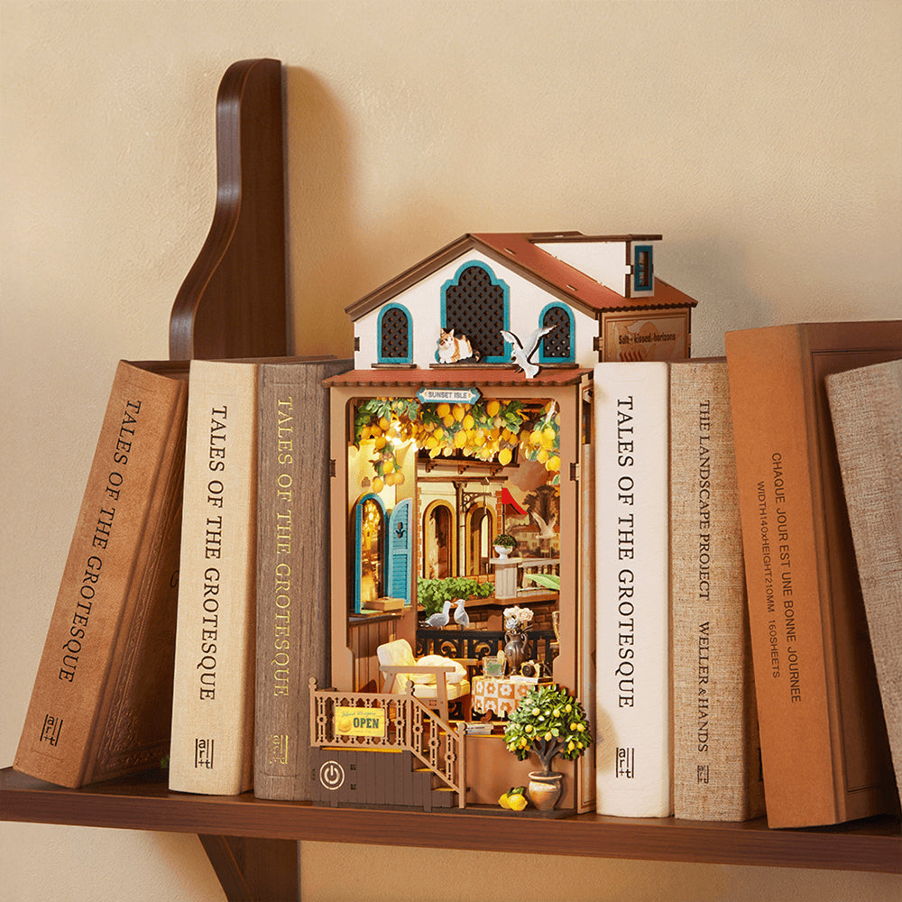 3D sestavljanka in držalo za knjige Book Nook, Sunset Isle