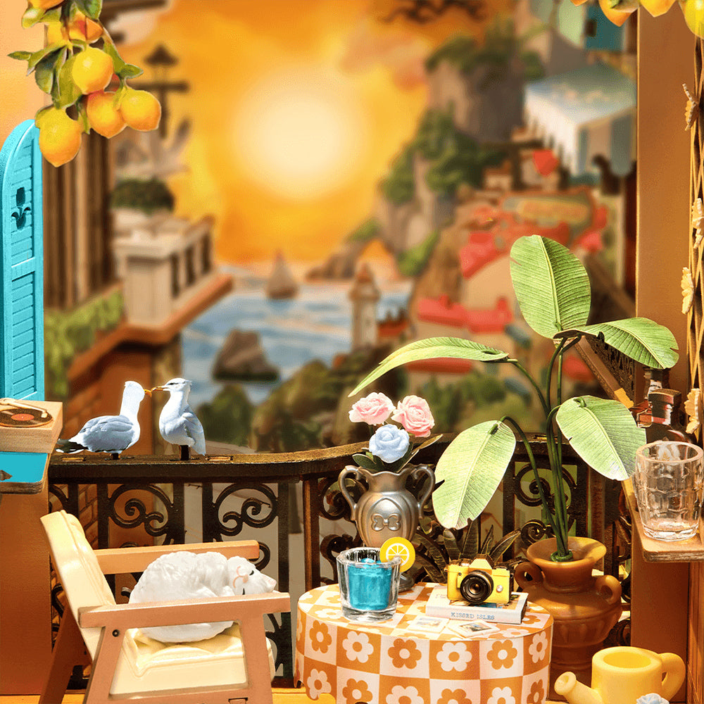 3D sestavljanka in držalo za knjige Book Nook, Sunset Isle