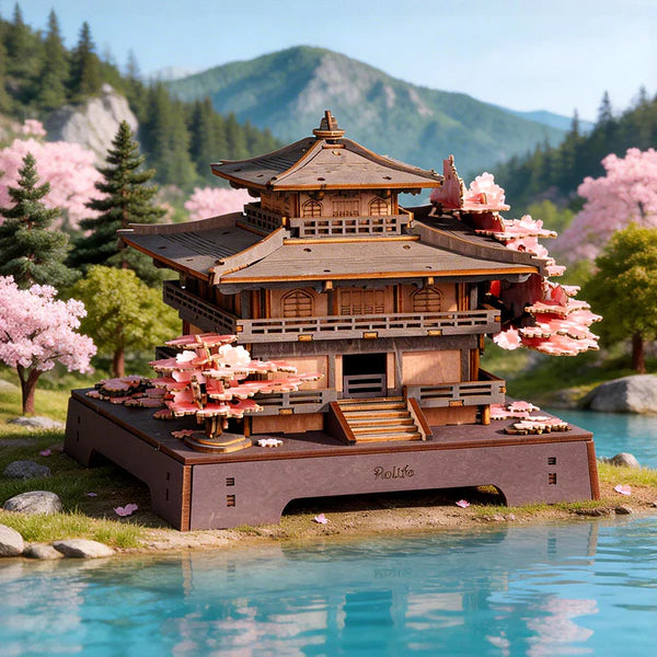 3D sestavljanka in držalo za knjige Book Nook, Sakura Pavilion