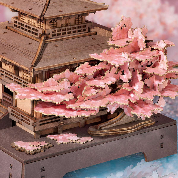 3D sestavljanka in držalo za knjige Book Nook, Sakura Pavilion