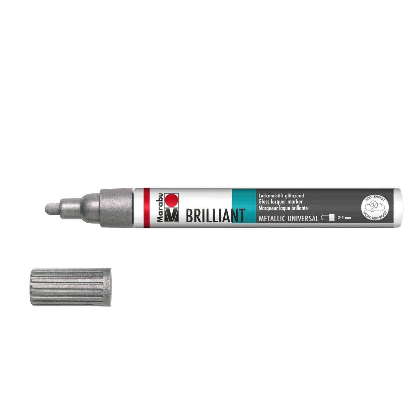 Marker Marabu Brilliant painter, srebrna 082, 2-4 mm