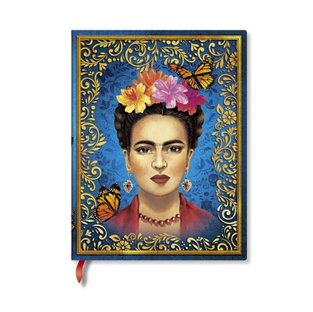 Colourful Portrait (Vida Frida) Midi Lined Hardcover Journal (Elastic Band Closure)