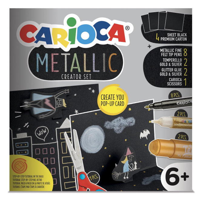Kreativni set za izdelavo voščilnic Carioca Metallic, 17/1