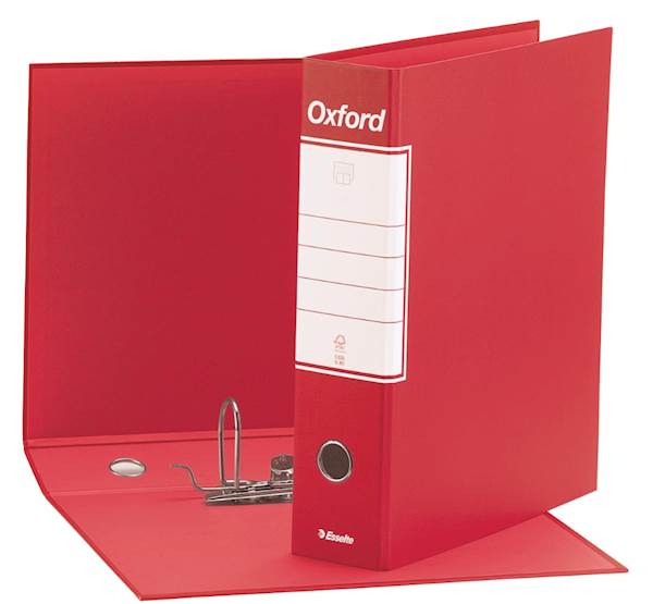 Registrator v škatli A4 Esselte Oxford 80mm, rdeč