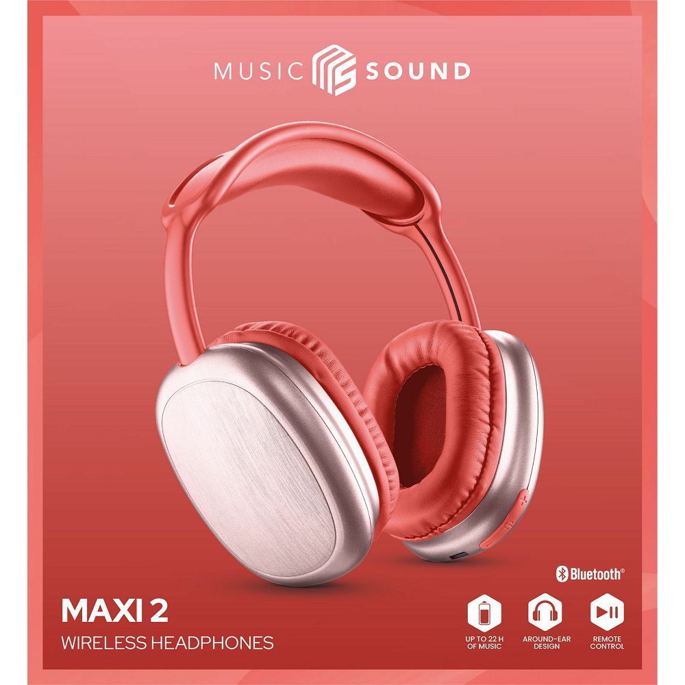Naglavne slušalke Music Sound MAXI2, rdeče