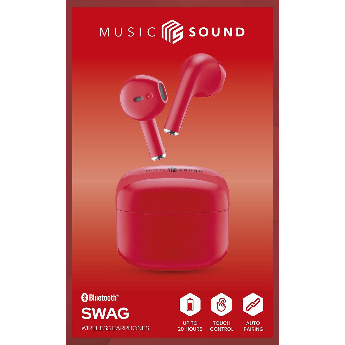 Slušalke Music Sound SWAG, rdeče
