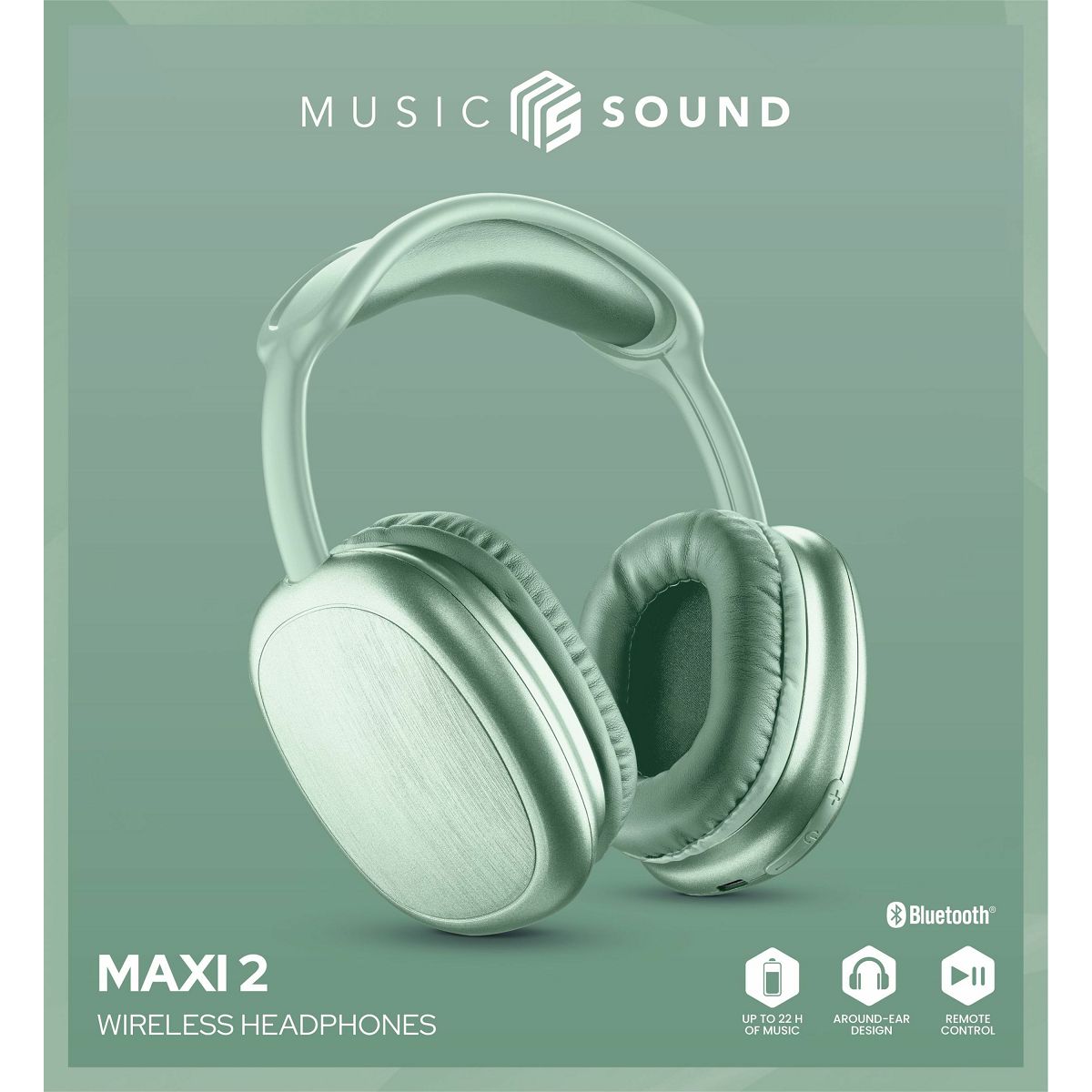 Naglavne slušalke Music Sound MAXI2, zelene
