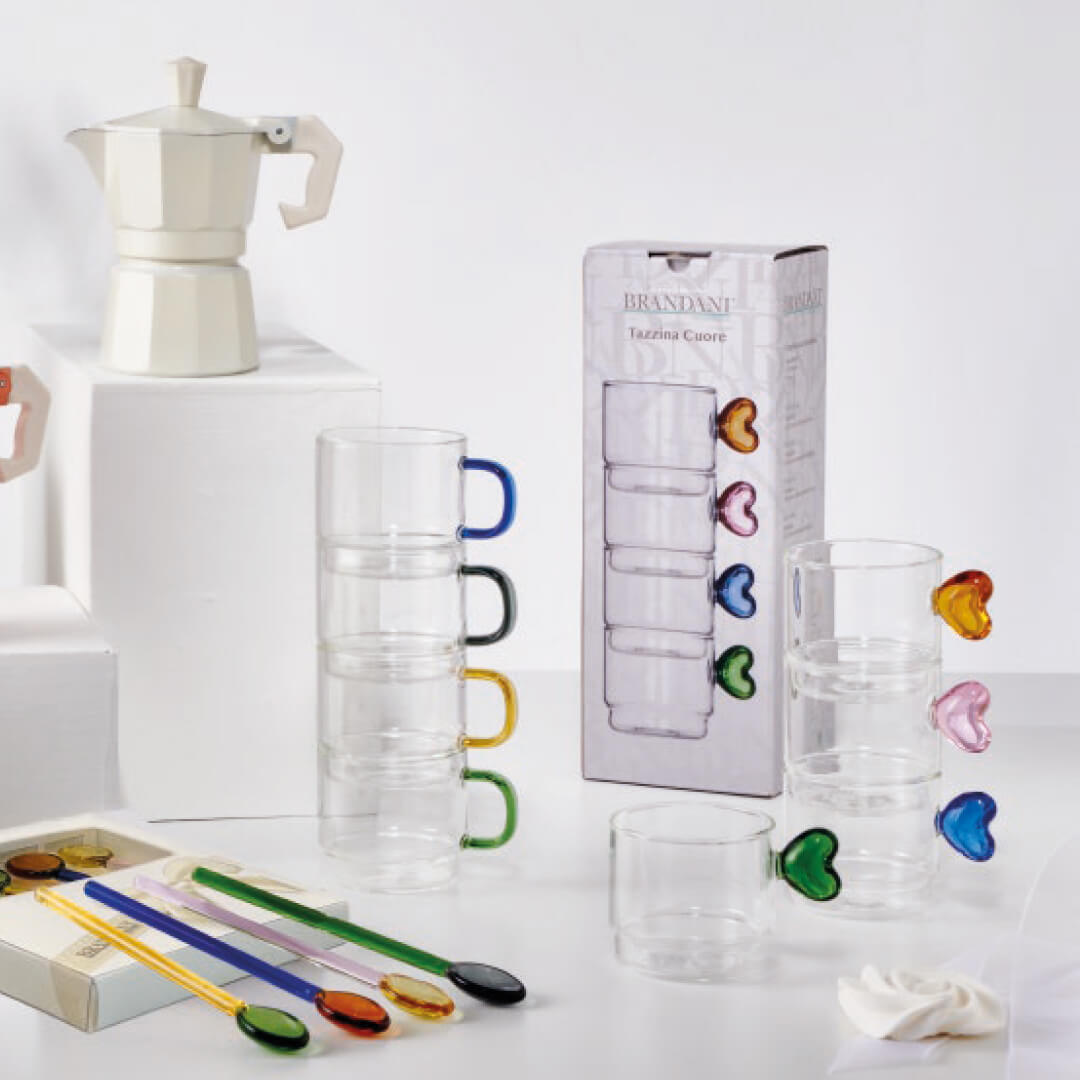 Set 4 skodelic za kavo Rainbow
