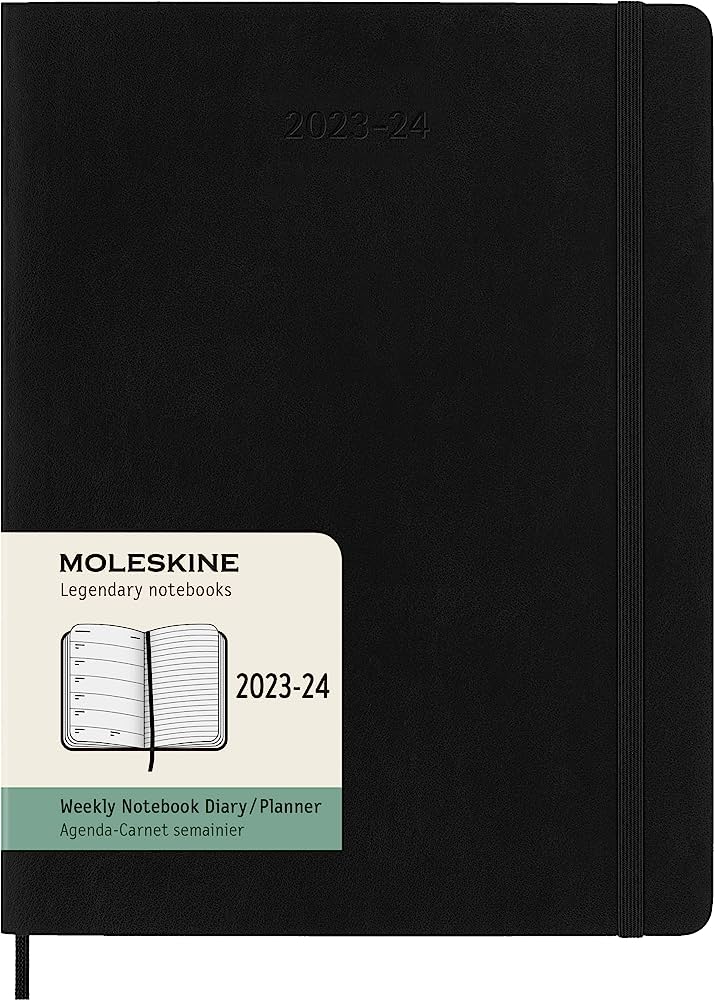 Planer Moleskine 2023/2024, 18-mesečni tedenski, XL mehka