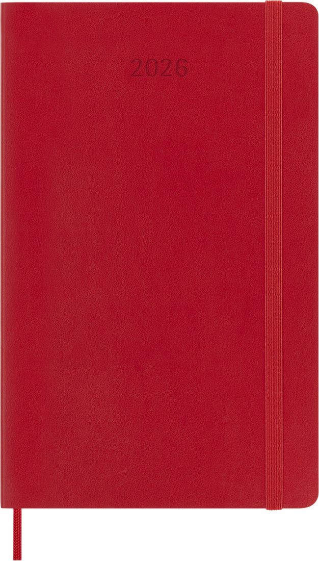 Planer Moleskine 2026, 12-mesečni, large, tedenski, mehke platnice, rdeč
