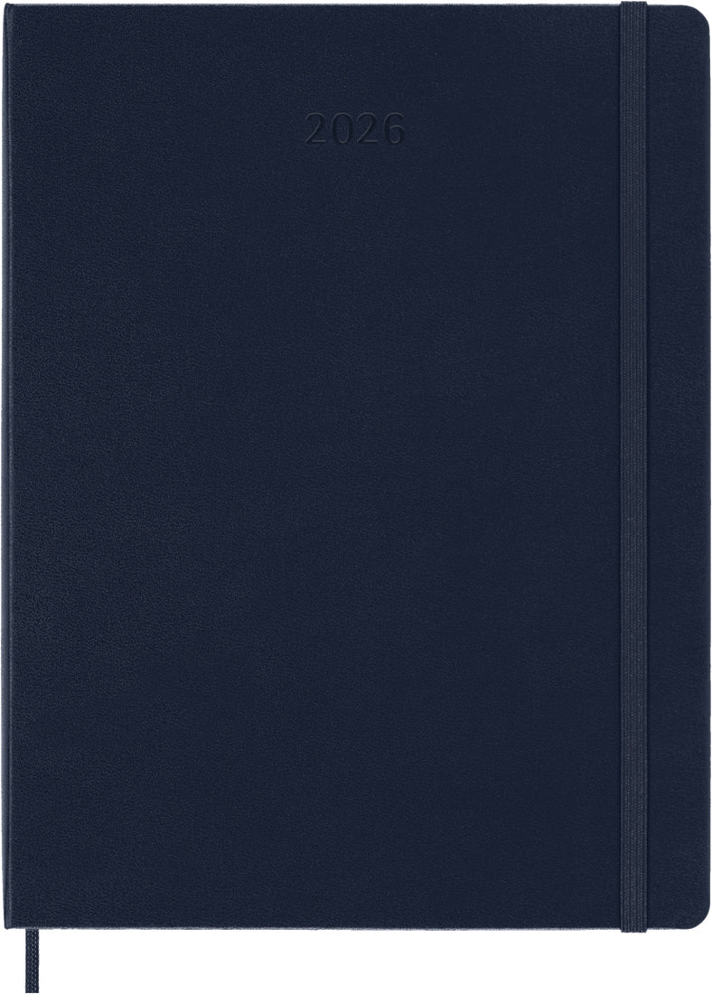 Planer Moleskine 2026, 12-mesečni, XL, tedenski, trde platnice, moder