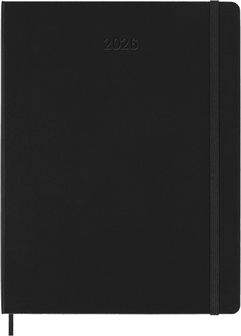 Planer Moleskine 2026, 12-mesečni, XL, tedenski, trde platnice, črn