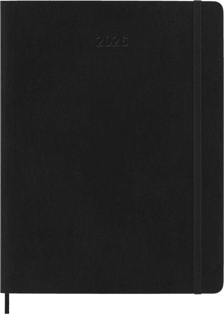 Planer Moleskine 2026, 12-mesečni, XL, tedenski, mehke platnice, črn