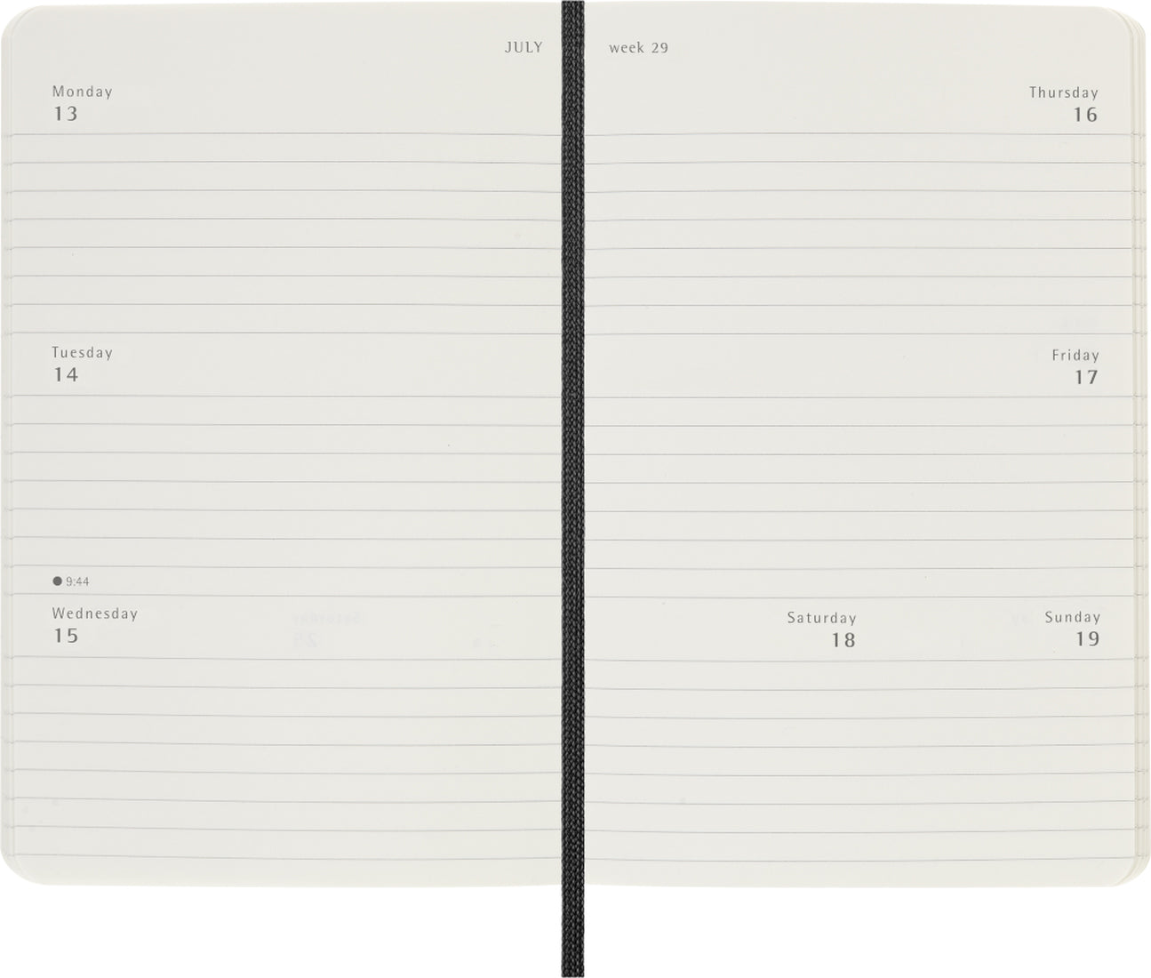 Planer Moleskine 2026, 12-mesečni, pocket, tedenski horizontalen, mehke platnice, črn