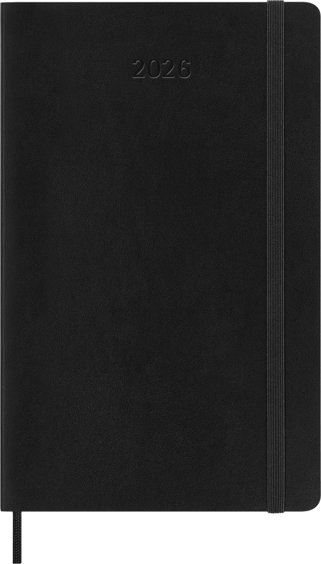 Planer Moleskine 2026, 12-mesečni, large, tedenski horizontalen, mehke platnice, črn