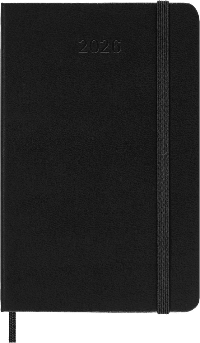 Planer Moleskine 2026, 12-mesečni, pocket, tedenski horizontalen, trde platnice, črn