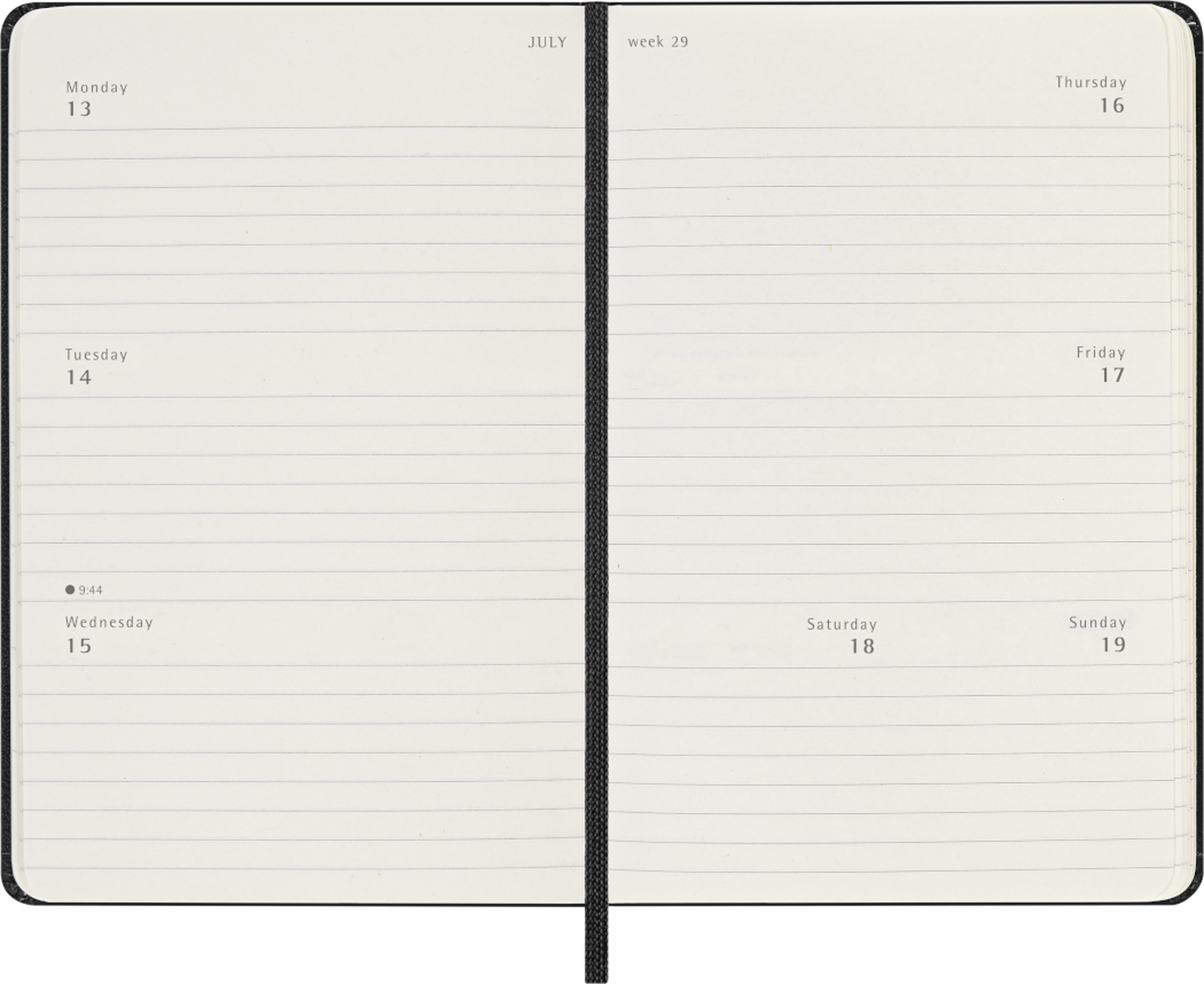 Planer Moleskine 2026, 12-mesečni, pocket, tedenski horizontalen, trde platnice, črn