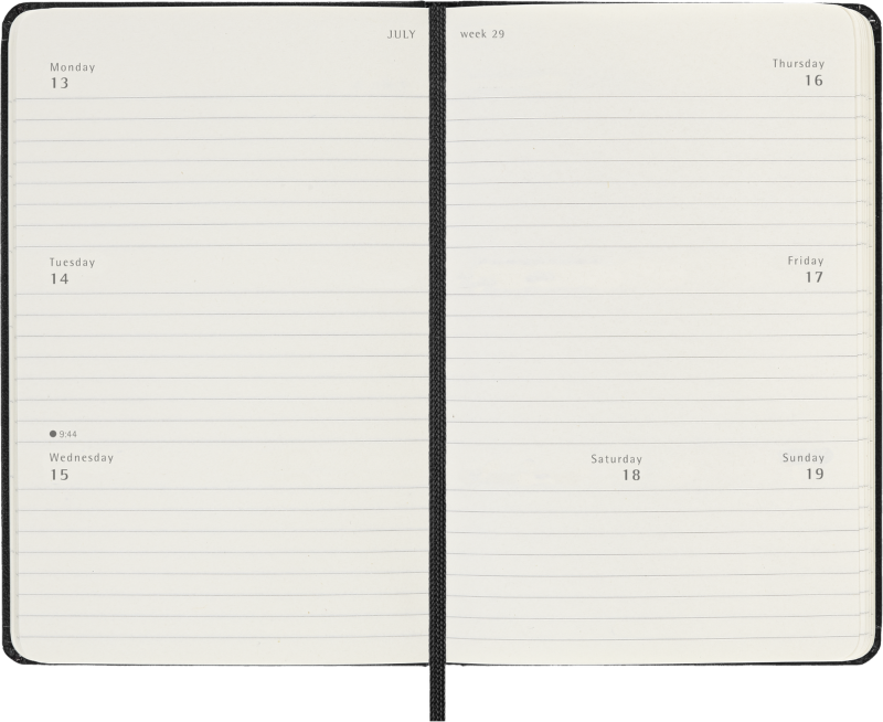 Planer Moleskine 2025/2026, 18-mesečni, pocket, tedenski, trde platnice, črn