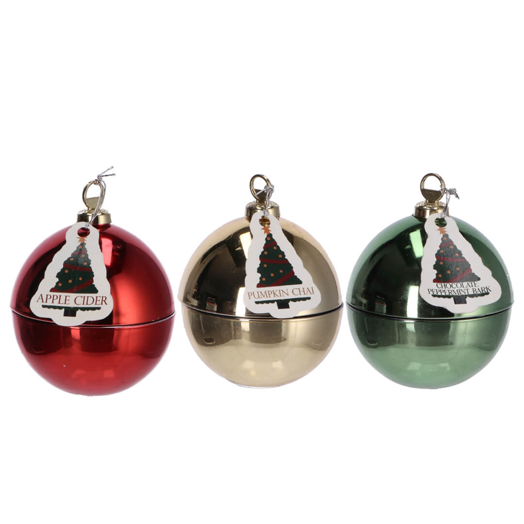 Sveča v stekleni krogli, 8x10 cm, sortirano