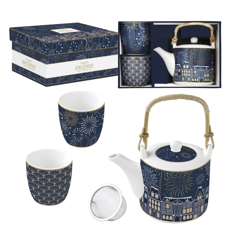 Set čajnik in 2 skodelici MIDNIGHT