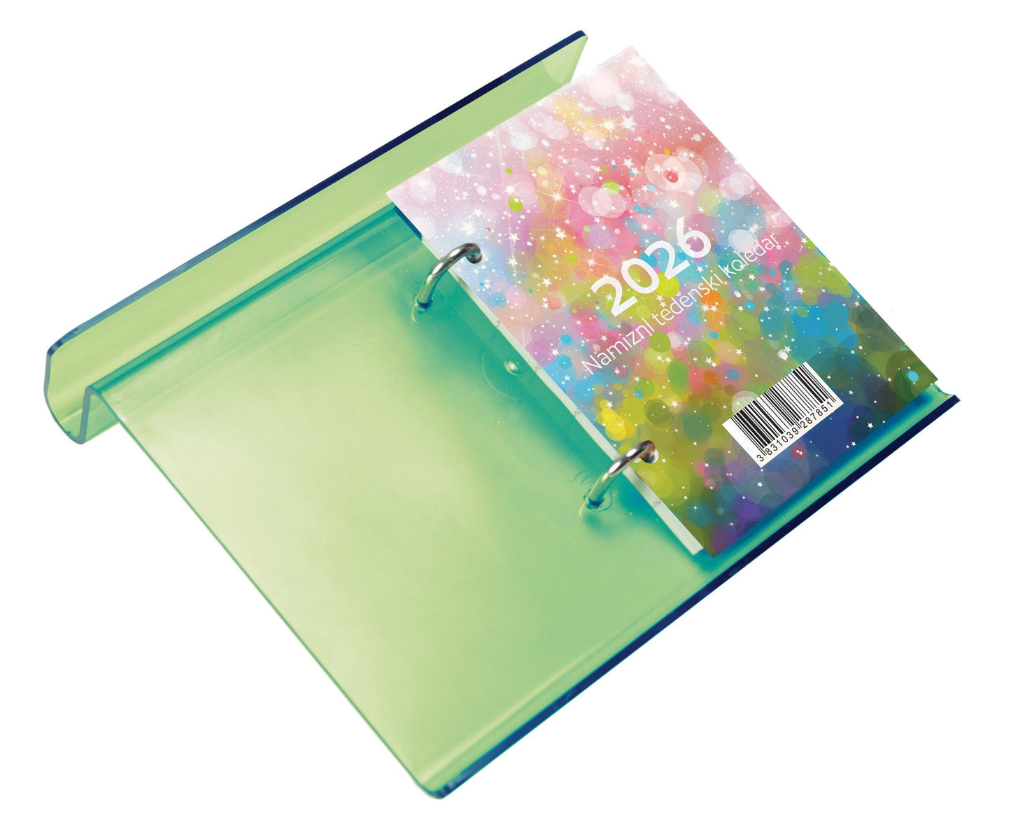 Namizni tedenski koledar 2026, pleksi podstavek, zelen