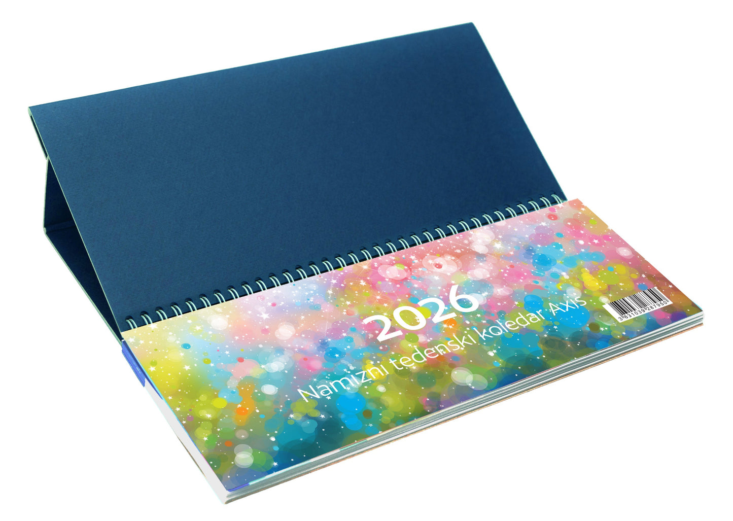 Namizni tedenski koledar Axis 2026, moder