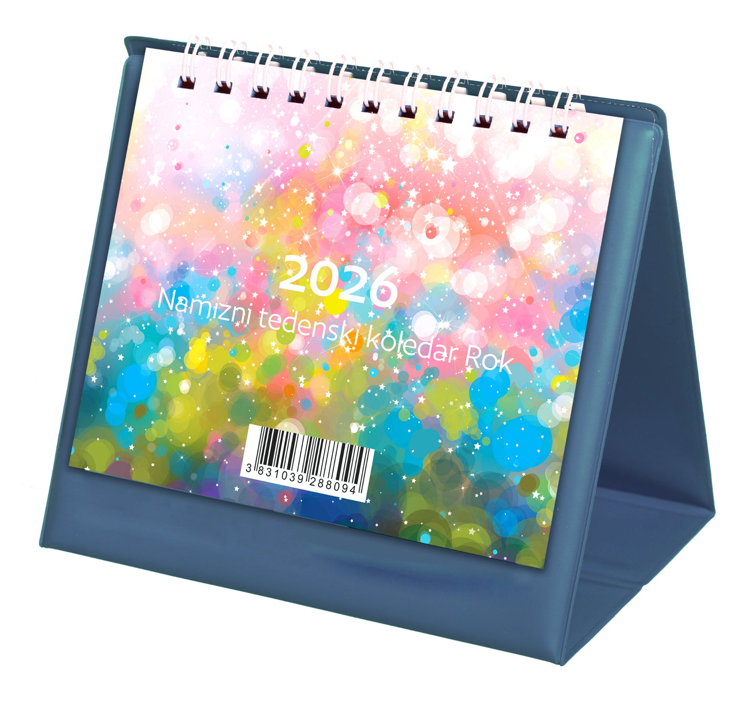 Namizni tedenski koledar Rok 2026, temno moder