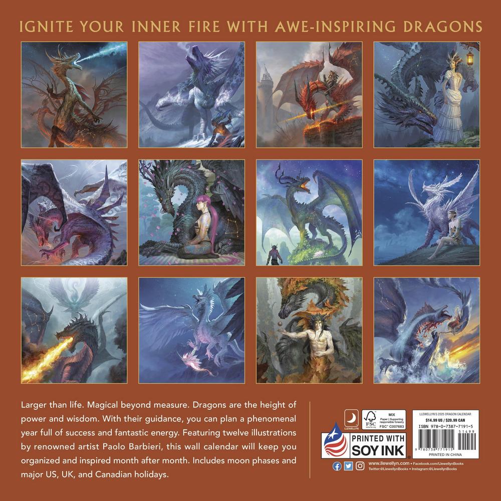 Llewellyn's 2025 Dragon Calendar