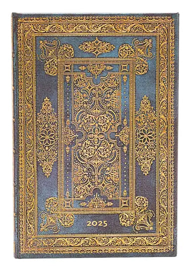 Planer Paperblanks "Blue Luxe" 2025, 12-mesečni, mini, horizontalen